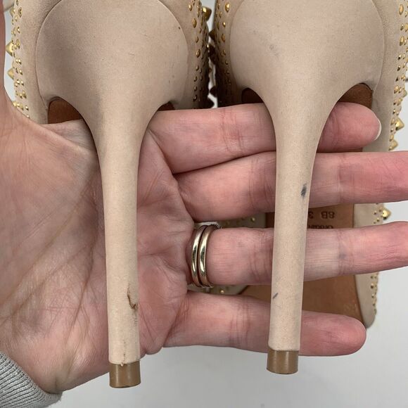 Schutz Size 8 Heels Strappy Gladiator Leather Cage Open Toe Ankle Strap Back Zip - Picture 10 of 13